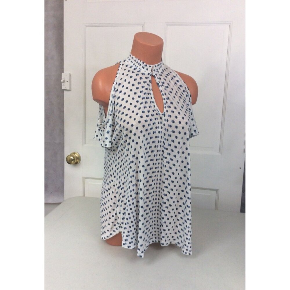 Lila Rose Top Polka Dot Blouse Womens XS
